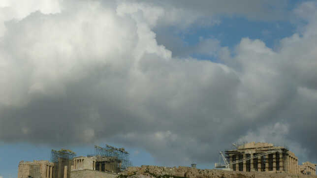 Mikis Theodorakis Acropolis view with Asteris Kutulas