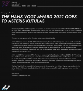 Hans Vogt Film Prize Asteris Kutulas Liquid Staging